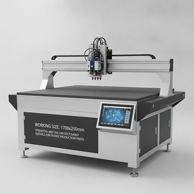 XY Glue Plotter CNC Gluer com tamanho de trabalho 1700x2500mm Suporta até quatro operadores e cola fria de fusão a quente em uma operação