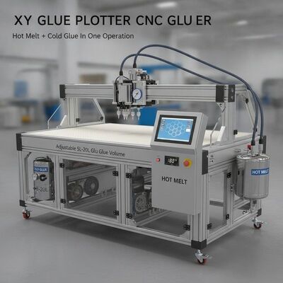 Colador cnc plotter de cola xy com cola quente e fria em uma operação, volume de cola ajustável de 5l-20l e tamanho de trabalho de 1700x2500mm